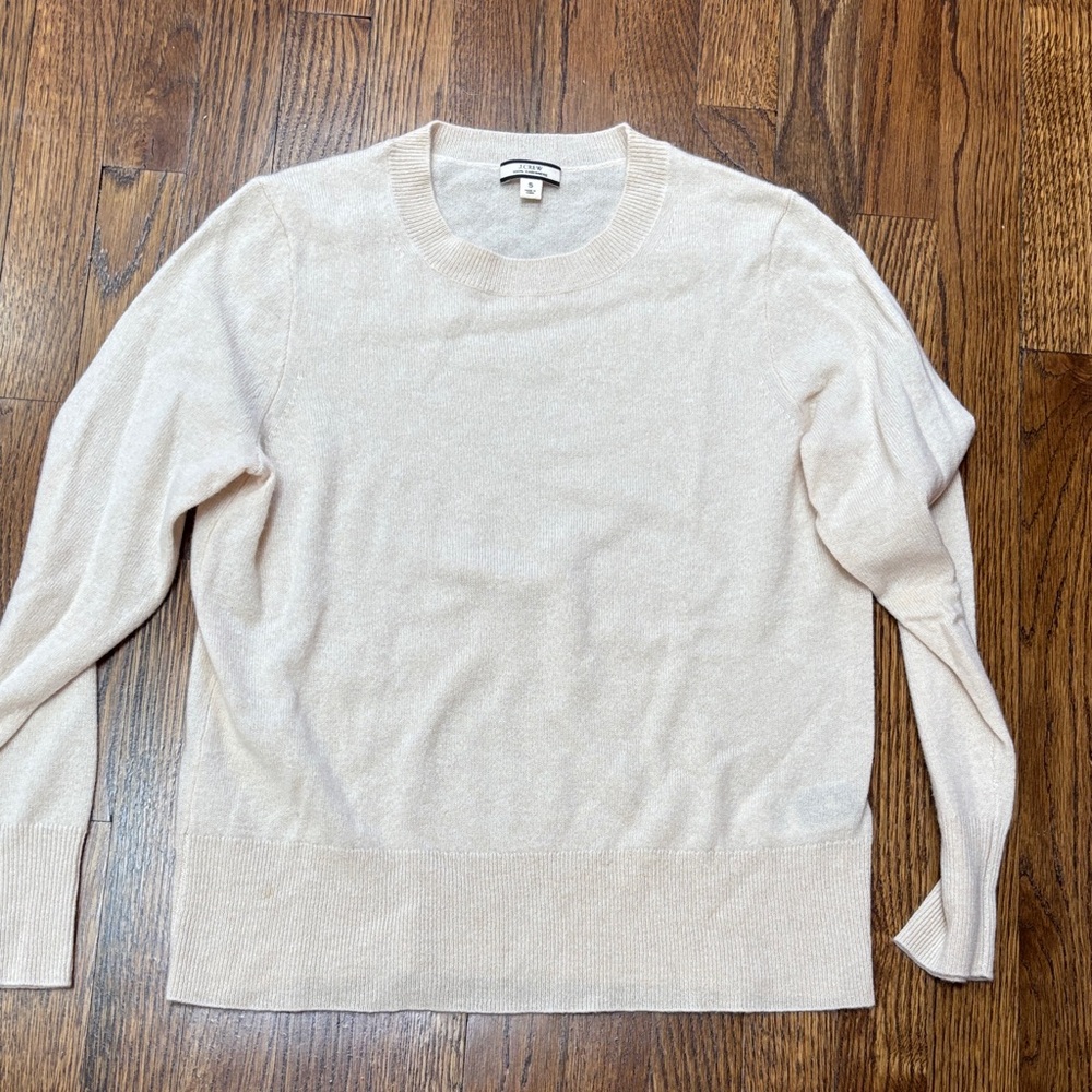 JCREW ivory cashmere crewneck sweater